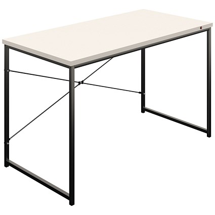 Okoform Rectangular Heated Desk, 1200mm, White Top, Black Legs