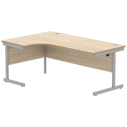 Astin 1800mm Corner Desk, Left Hand, Silver Cantilever Legs, Oak