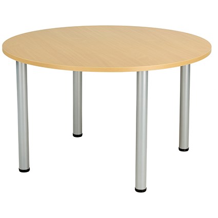 Jemini Circular Meeting Table, 1200x1200mm, Oak