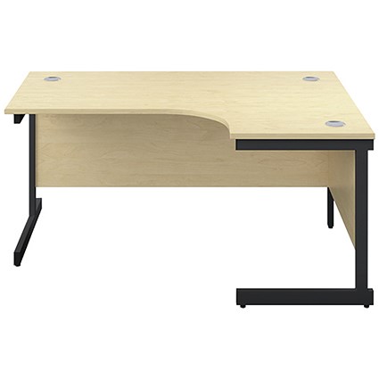 Jemini 1600mm Corner Desk, Right Hand, Black Single Upright Cantilever Legs, Maple Jemini 1600mm Corner Desk, Right Hand, Black Single Upright Cantilever Legs, Maple