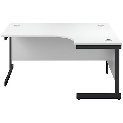 Jemini 1600mm Corner Desk, Right Hand, Black Single Upright Cantilever Legs, White Jemini 1600mm Corner Desk, Right Hand, Black Single Upright Cantilever Legs, White