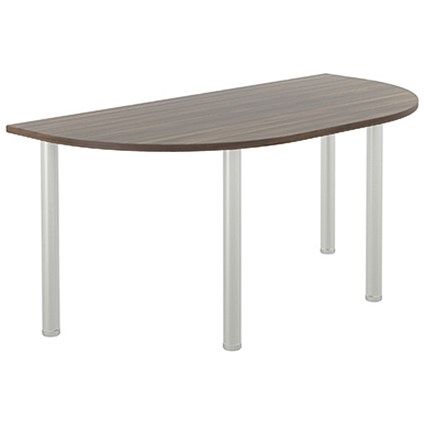 Jemini Semi Circular Multipurpose Table, 1600x800x730mm, Walnut