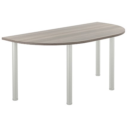 Jemini Semi Circular Multipurpose Table, 1600x800mm, Grey Oak