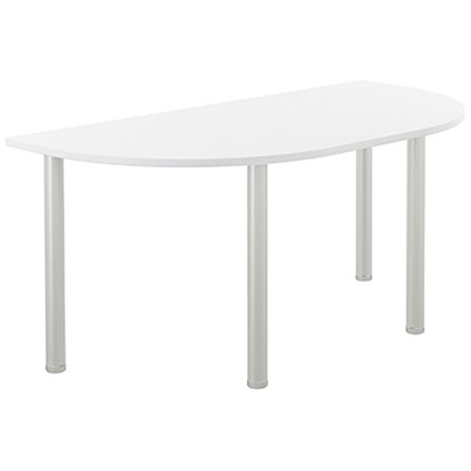 Jemini Semi Circular Multipurpose Table, 1600x800mm, White