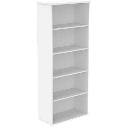 Polaris Extra Tall Bookcase, 4 Shelves, 1980mm High, White