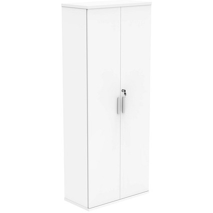 Polaris Extra Tall Cupboard, 4 Shelves 1980mm High, White