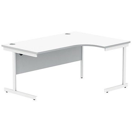 Polaris 1600mm Corner Desk, Right Hand, White Cantilever Legs, White