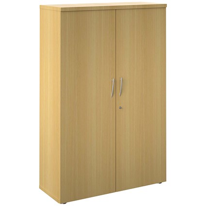 Avior Executive Medium Wooden Cupboard, 2 Shelves, 1560mm High, Oak