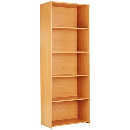 Serrion Premium Extra Tall Bookcase, 4 Shelves, 2000mm High, Beech