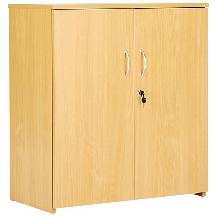 Serrion Premium Low Wooden Cupboard, 1 Shelf, 800mm High, Oak