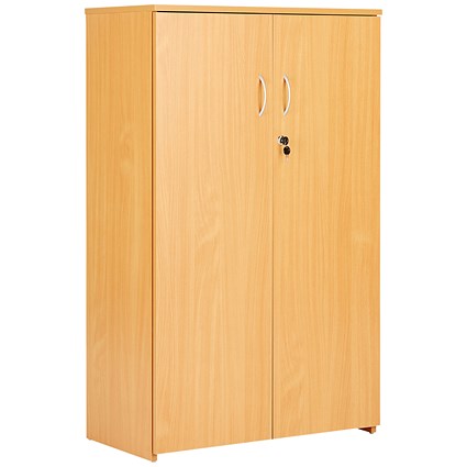 Serrion Premium Medium Wooden Cupboard, 2 Shelves, 1200mm High, Beech
