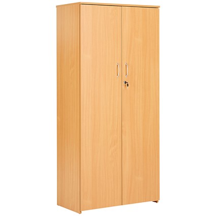 Serrion Premium Tall Wooden Cupboard, 2 Shelves, 1600mm High, Beech