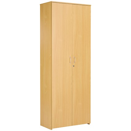 Serrion Premium Extra Tall Wooden Cupboard, 4 Shelves, 2000mm High, Oak