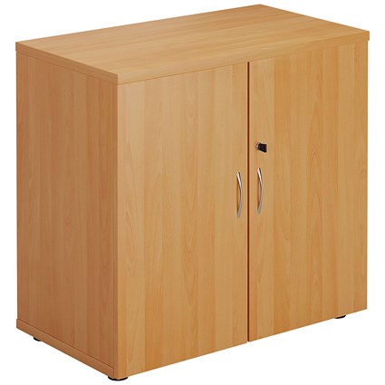 Jemini Low Wooden Cupboard, 1 Shelf, 800mm High, Beech