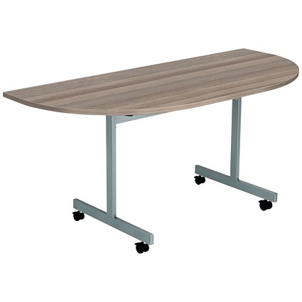 Jemini Semi-circular Tilt Table, 1600mm, Grey Oak Jemini Semi-circular Tilt Table, 1600mm, Grey Oak