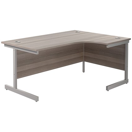 Jemini 1600mm Corner Desk, Right Hand, Silver Cantilever Legs, Grey Oak Jemini 1600mm Corner Desk, Right Hand, Silver Cantilever Legs, Grey Oak