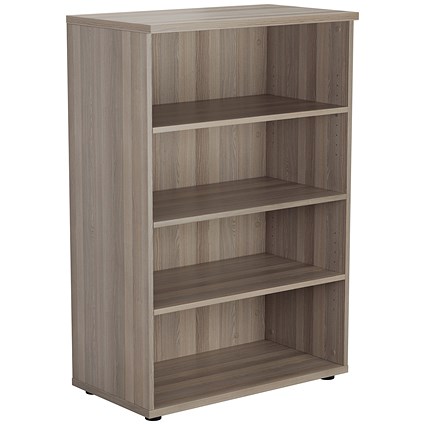 Jemini Medium Bookcase, 3 Shelves, 1200mm High, Grey Oak