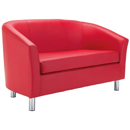 Jemini Tub Polyurethane Sofa, Red