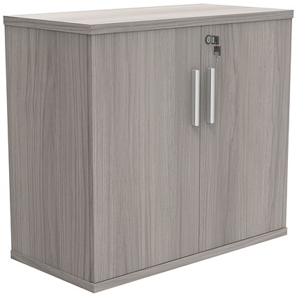 Astin Desk High Wooden Cupboard, 1 Shelf, 730mm High, Grey Oak