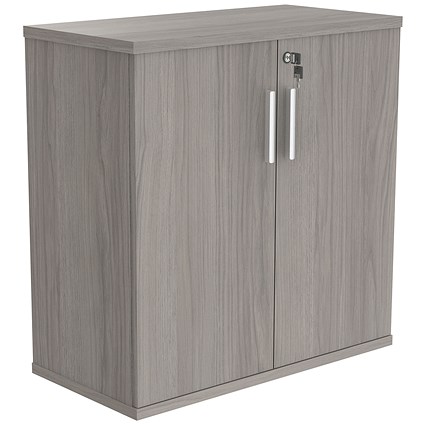 Astin Low Wooden Cupboard, 1 Shelf, 816mm High, Grey Oak