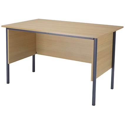 Jemini Intro 1200mm Rectangular Desk, Silver Straight Legs, Oak
