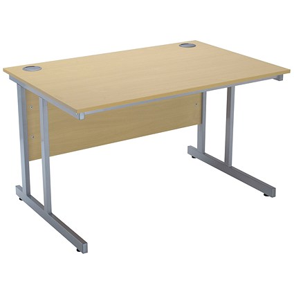 Jemini Intro Rectangular Desk, 1200mm Wide, Oak
