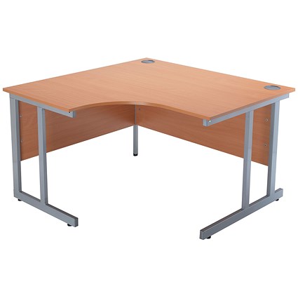 Jemini Intro Cantilever Corner Desk, Left Hand, 1200mm Wide, Beech