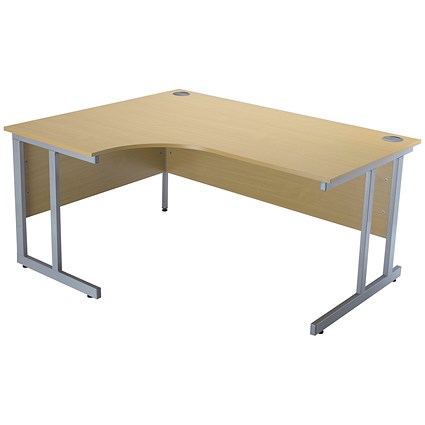 Jemini Intro Cantilever Corner Desk, Left Hand, 1200mm Wide, Oak
