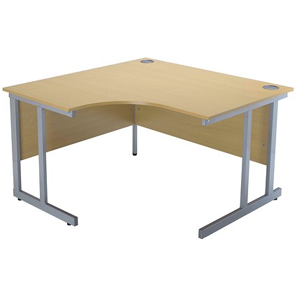 Jemini Intro Cantilever Corner Desk, Left Hand, 1500mm Wide, Oak