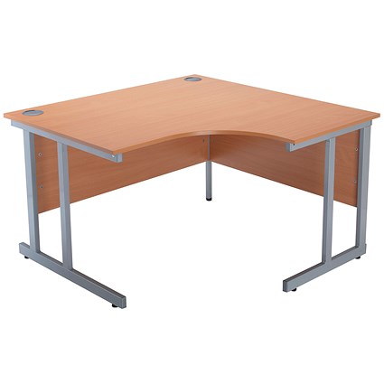 Jemini Intro Cantilever Corner Desk, Right Hand, 1200mm Wide, Beech