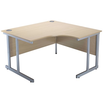 Jemini Intro Cantilever Corner Desk, Right Hand, 1200mm Wide, Maple