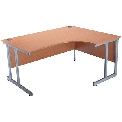 Jemini Intro Cantilever Corner Desk, Right Hand, 1500mm Wide, Beech