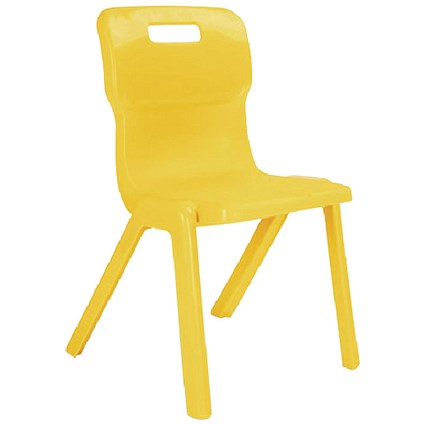 Titan One Piece Classroom Chair, 363x343x563mm, Yellow, Pack of 30