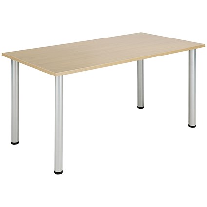 Jemini Rectangular Meeting Table, 1200x800mm, Maple