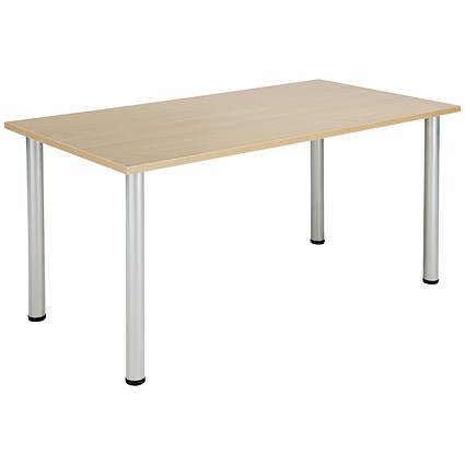 Jemini Rectangular Meeting Table, 1600x800mm, Maple
