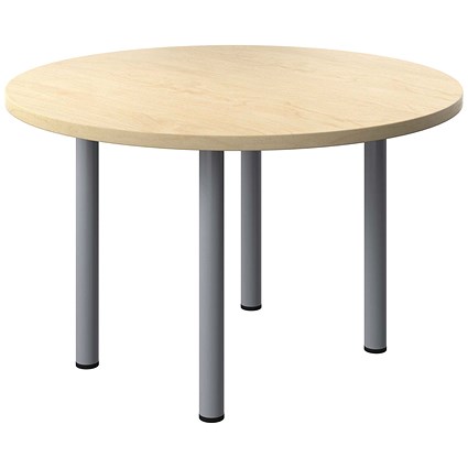 Jemini Circular Meeting Table, 1200x1200mm, Maple