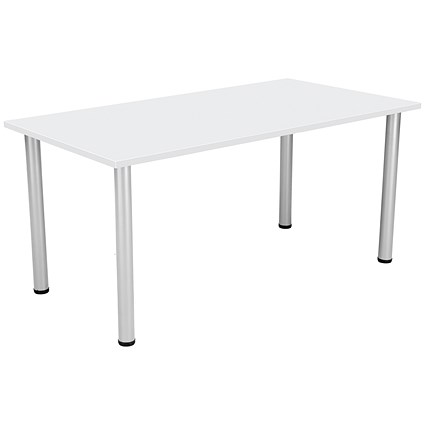 Jemini Rectangular Meeting Table, 1600x800mm, White