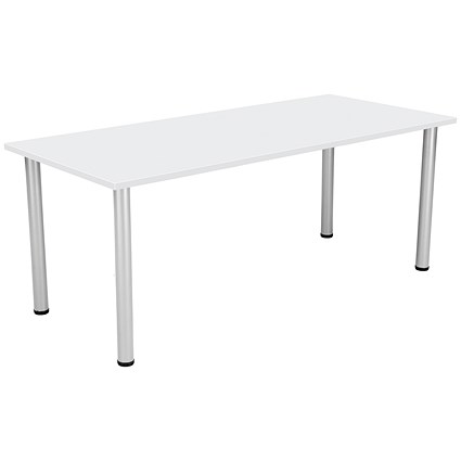 Jemini Rectangular Meeting Table, 1800x800mm, White