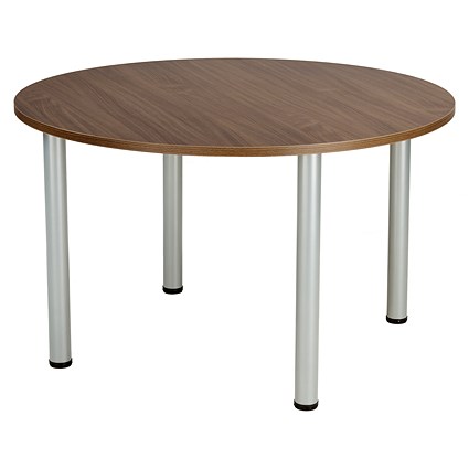 Jemini Circular Meeting Table, 1200x1200mm, Walnut