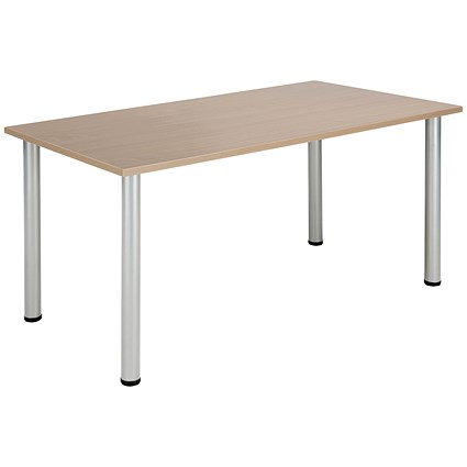 Jemini Rectangular Meeting Table, 1200x800mm, Grey Oak
