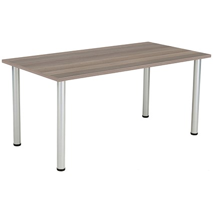 Jemini Rectangular Meeting Table, 1600x800mm, Grey Oak