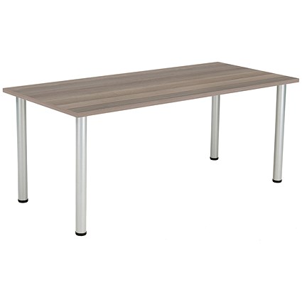 Jemini Rectangular Meeting Table, 1800x800mm, Grey Oak