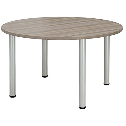 Jemini Circular Meeting Table, 1200x1200mm, Grey Oak