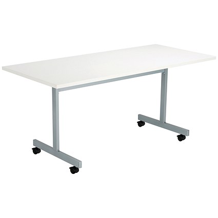 Jemini Rectangular Tilting Table 1600x800x730mm White/Silver