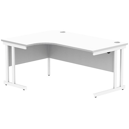 Polaris 1600mm Corner Desk, Left Hand, White Cantilever Leg, White