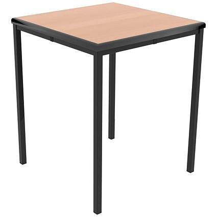 Jemini Titan Multipurpose Classroom Table, 600x600x760mm, Beech/Black