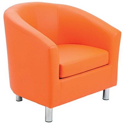 Jemini Tub Polyurethane Armchair, Orange