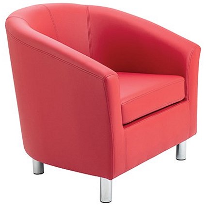 Jemini Tub Polyurethane Armchair, Red