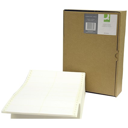 Q-Connect Computer Label, 89x36mm, 2 Across the Web, Pack of 8000
