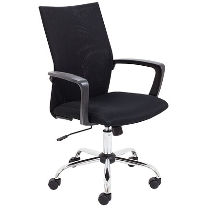 Jemini One Task Mesh Chair with Fixed Arms - Black